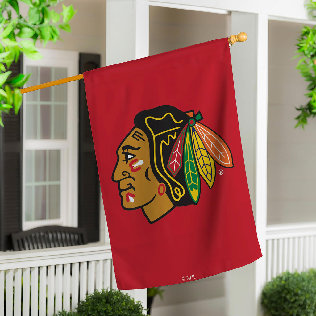 Chicago Blackhawks Applique House Flag