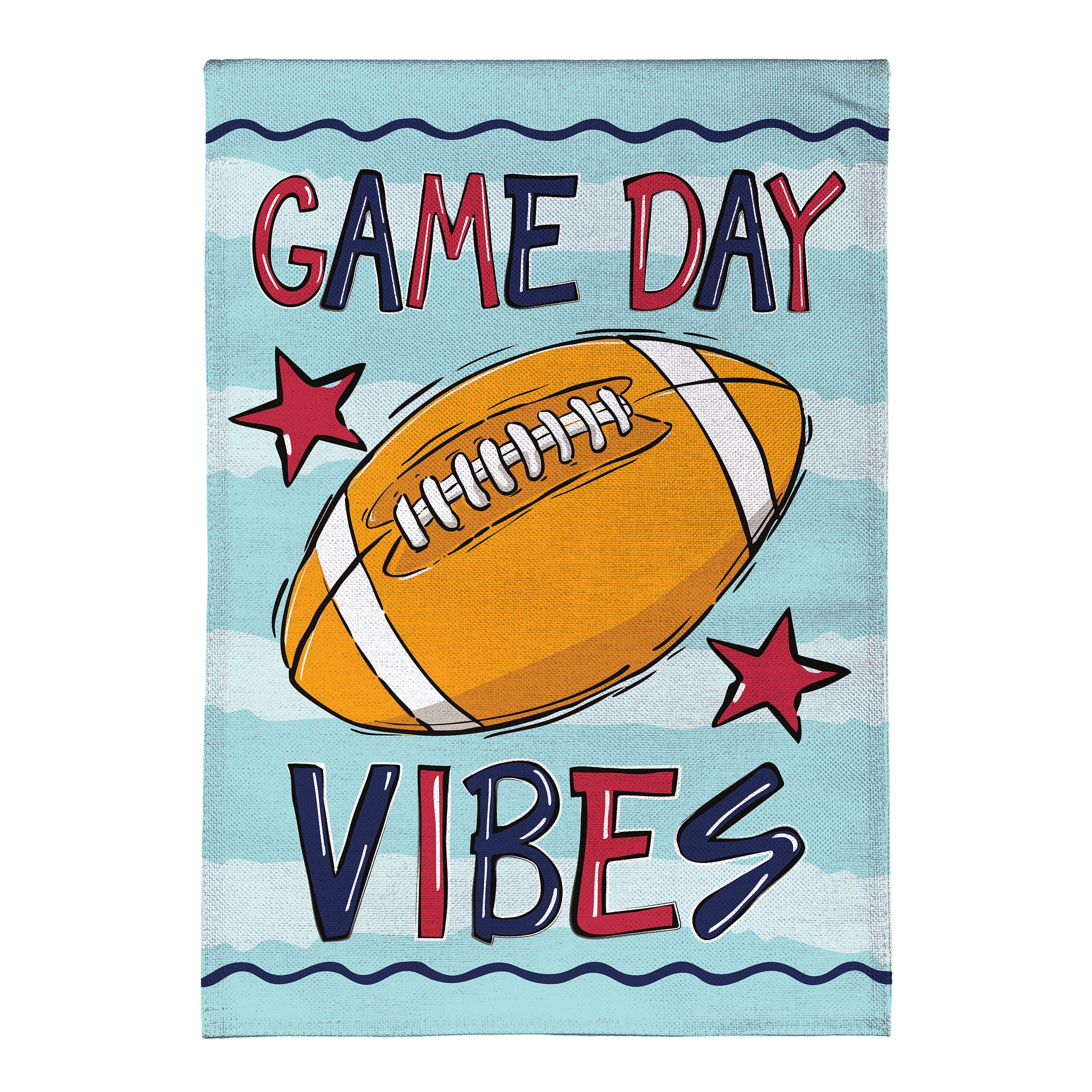 Game Day Vibes Burlap House Flag