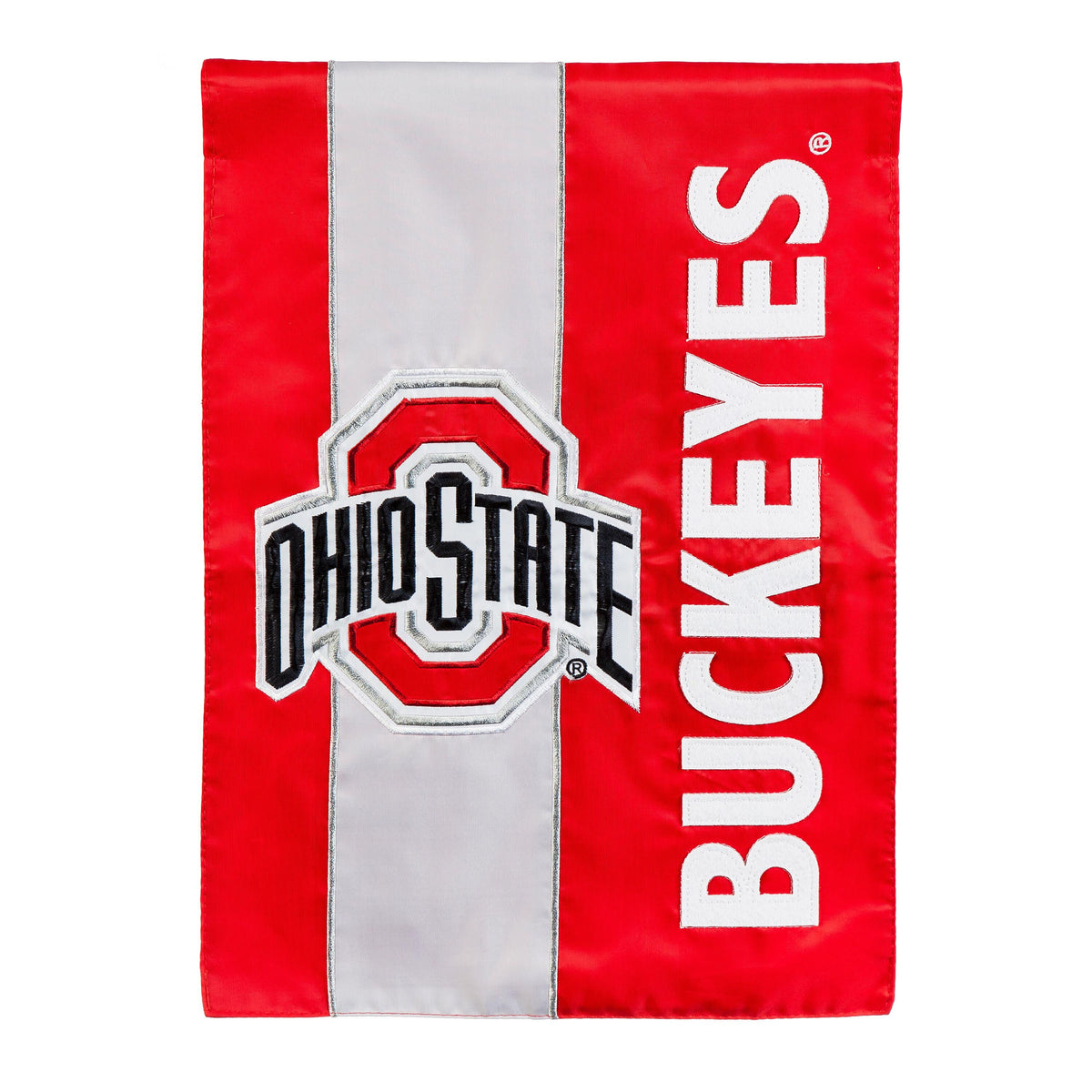 Ohio State University Mixed-Material Embellished Appliqué Garden Flag