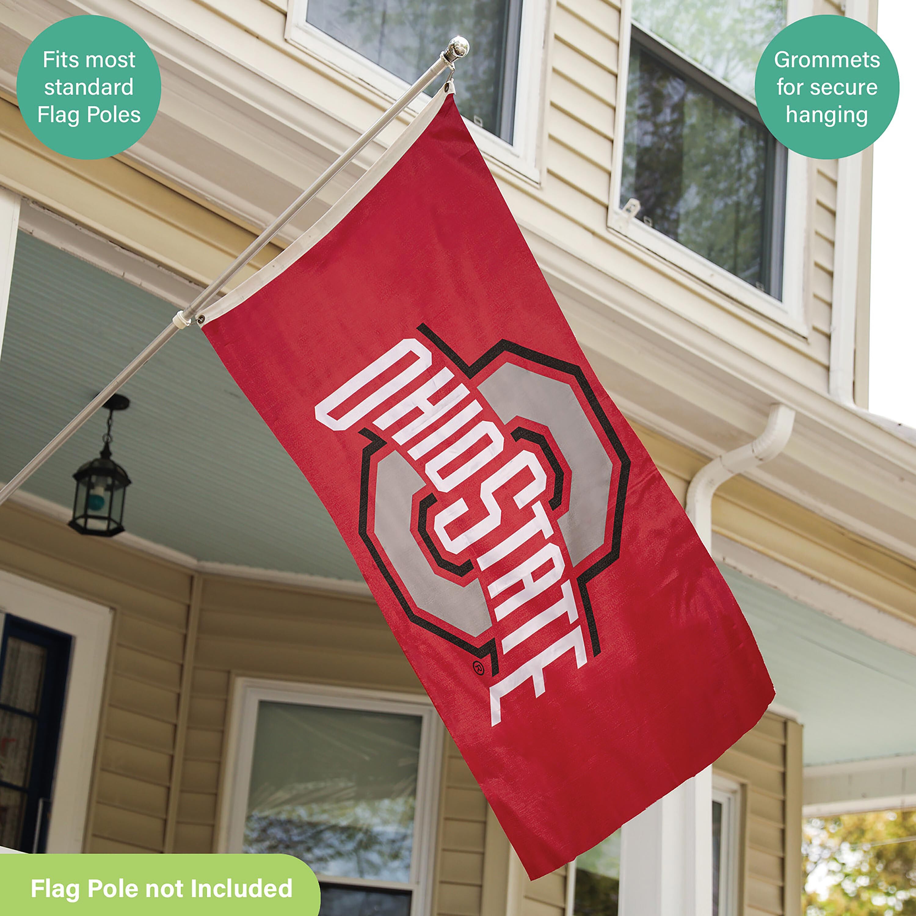 3'x5' Single Sided Flag w/ 2 Grommets, Ohio State University