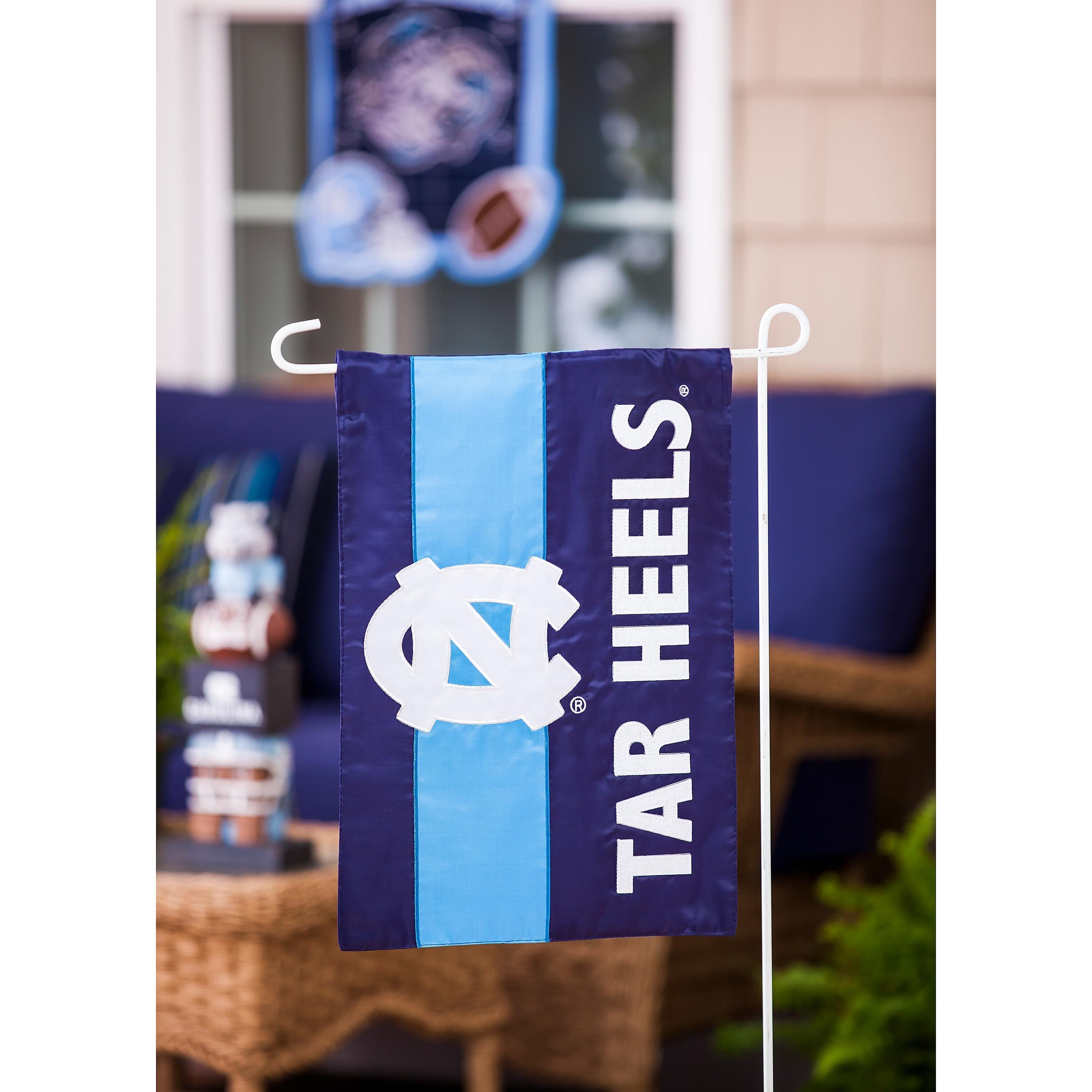 University of North Carolina Mixed-Material Embellished Appliqué Garden Flag