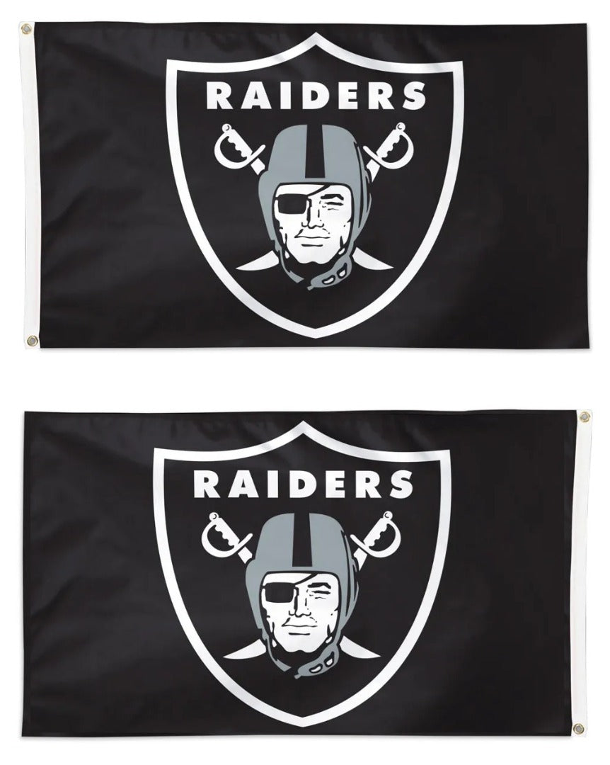 Las Vegas Raiders Flag 3x5 Black 2 Sided Logo