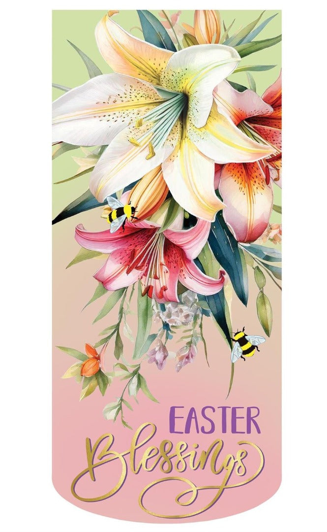 Lily Blessings 2 Sided Easter Long Garden Flag