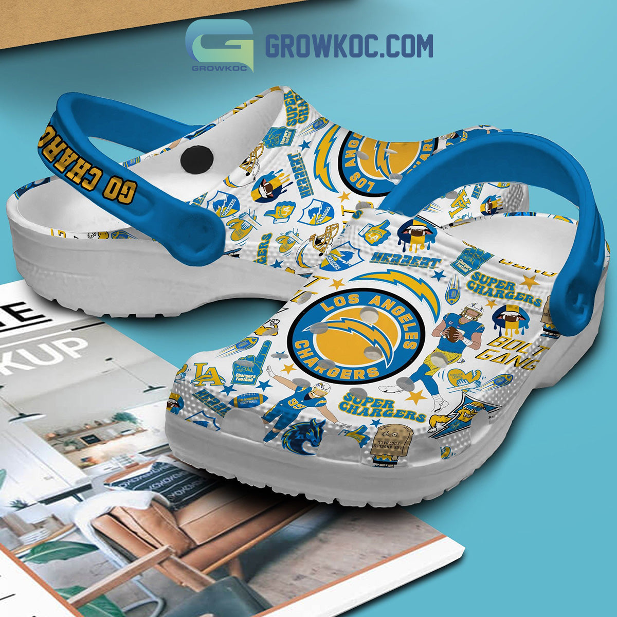 Los Angeles Chargers Go Super Chargers Clogs Crocs