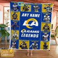 Los Angeles Rams NFL Legends In History Personalized Fleece Blanket Quilt