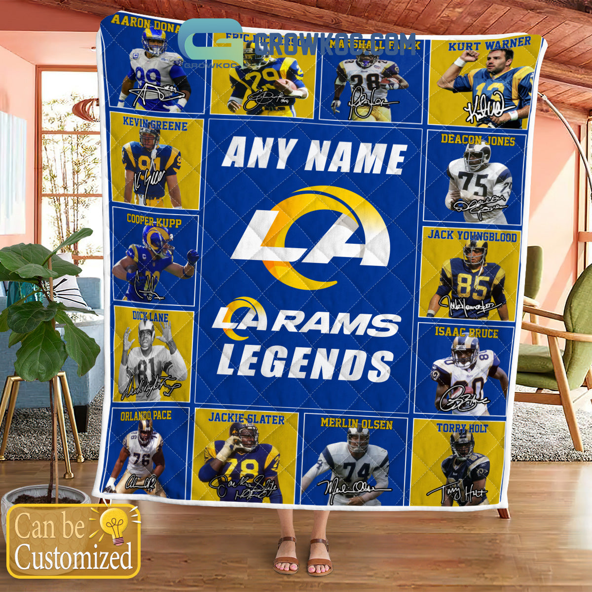 Los Angeles Rams NFL Legends In History Personalized Fleece Blanket Quilt
