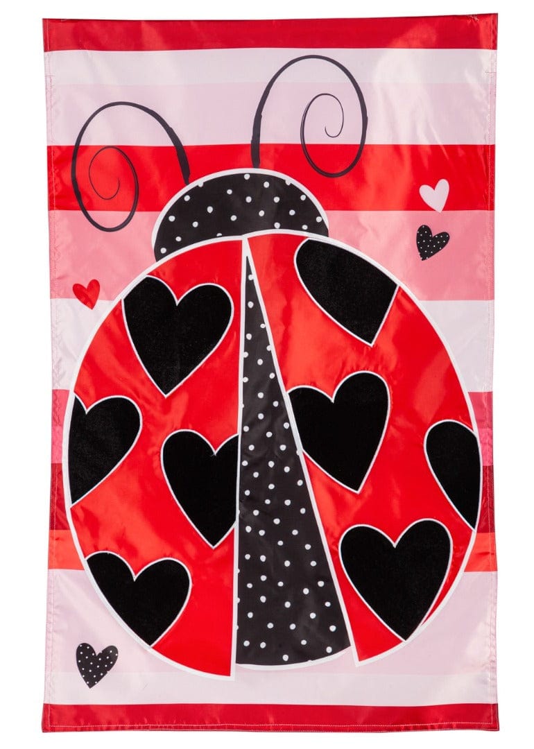 Love Bug Valentine Banner 2 Sided Applique