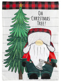 Lumberjack Gnome Christmas Banner 2 Sided Applique Flag