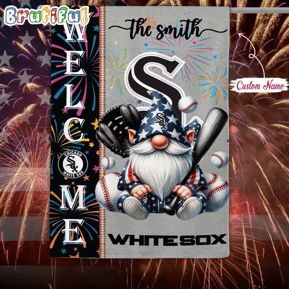 MLB Chicago White Sox Flag, Happy 4th Of July Garden Flag, Baseball Gomes Flag