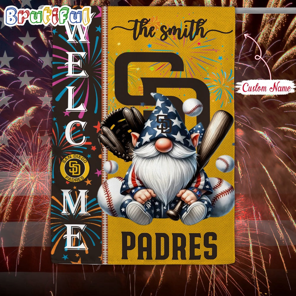 MLB San Diego Padres Flag, Happy 4th Of July Garden Flag, Baseball Gomes Flag