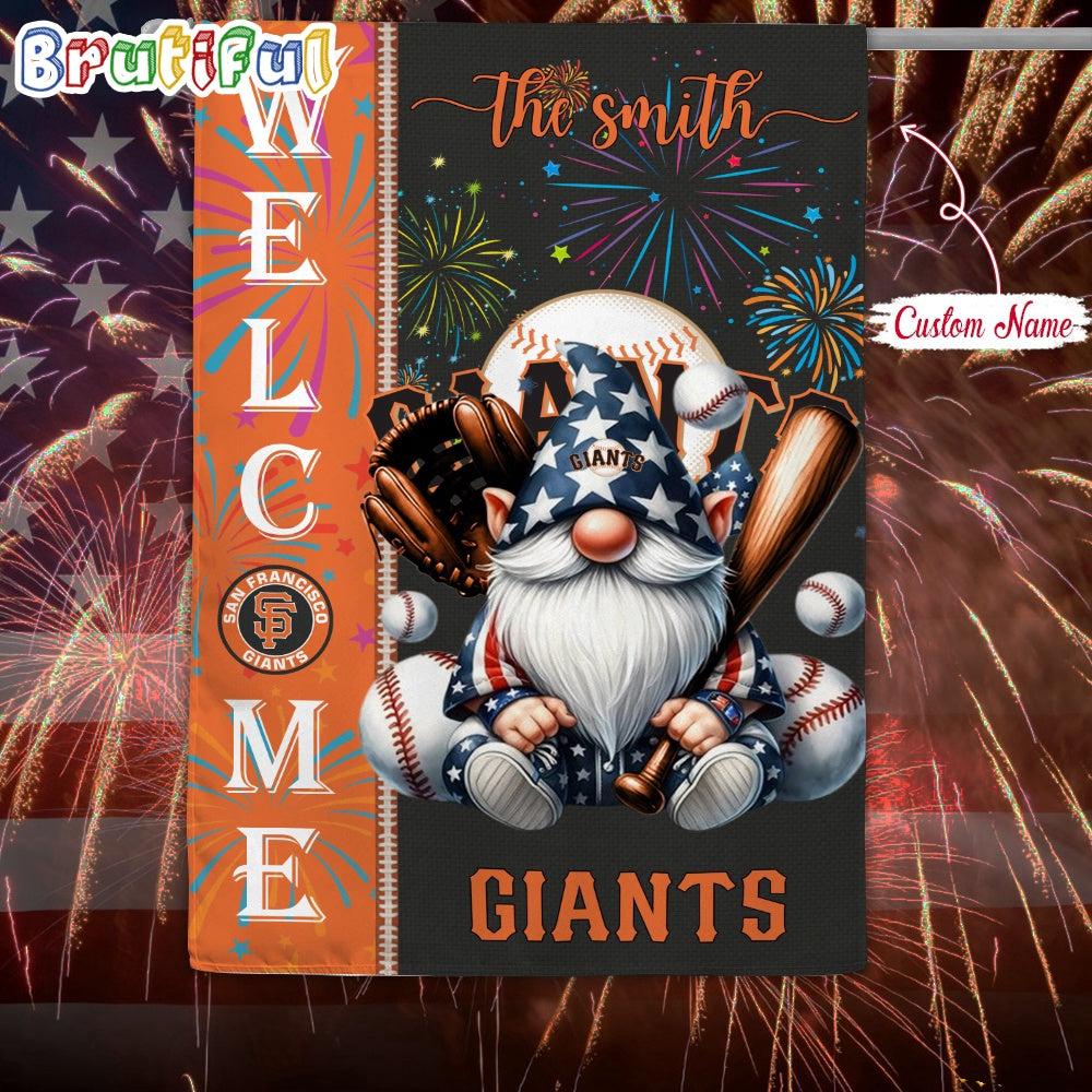 MLB San Francisco Giants Flag, Happy 4th Of July Garden Flag, Baseball Gomes Flag
