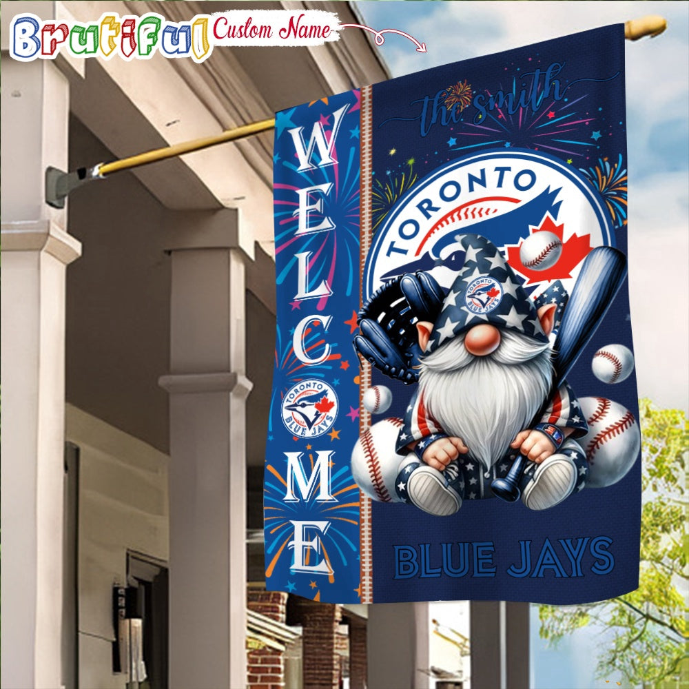 MLB Toronto Blue Jays Flag, Happy 4th Of July Garden Flag, Baseball Gomes Flag
