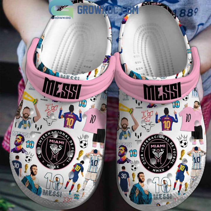 Messi Inter Miami FC White Crocs