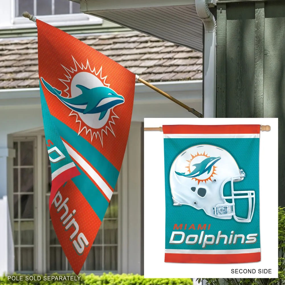 Miami Dolphins 2 Sided Banner Double Logo