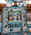 Miami Dolphins 60th Anniversary 1965-2024 Fleece Blanket Quilt