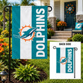 Miami Dolphins Garden Flag 2 Sided Embellished Logo