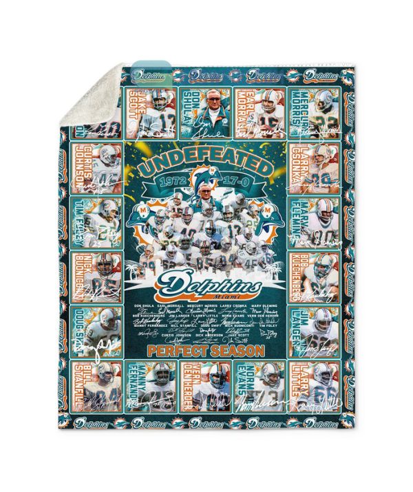 Miami Dolphins NFL Undefeated Perfect Season 1972 Fleece Blanket Quilt