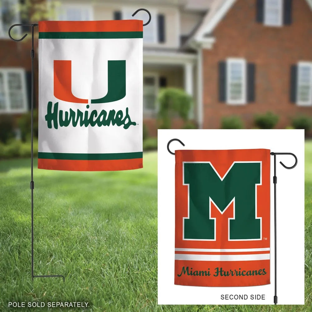 Miami Hurricanes 2 Sided Throwback Garden Flag