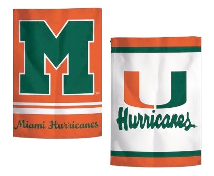 Miami Hurricanes 2 Sided Throwback Garden Flag
