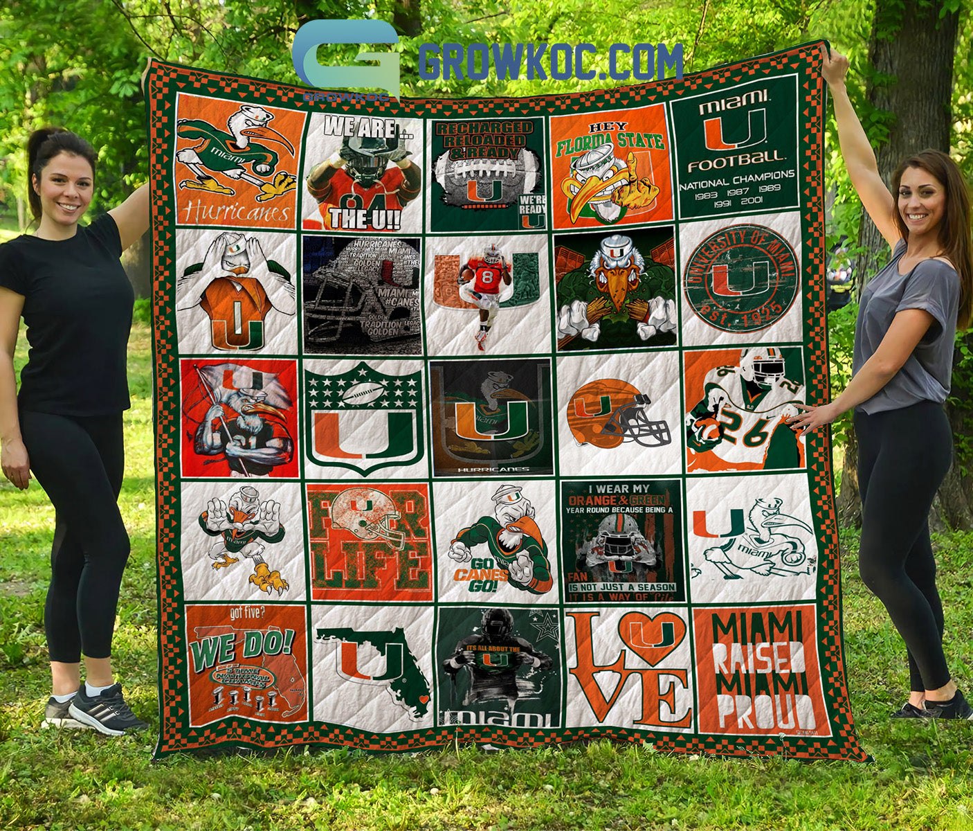 Miami Hurricanes NCAA Collection Design Fleece Blanket Quilt