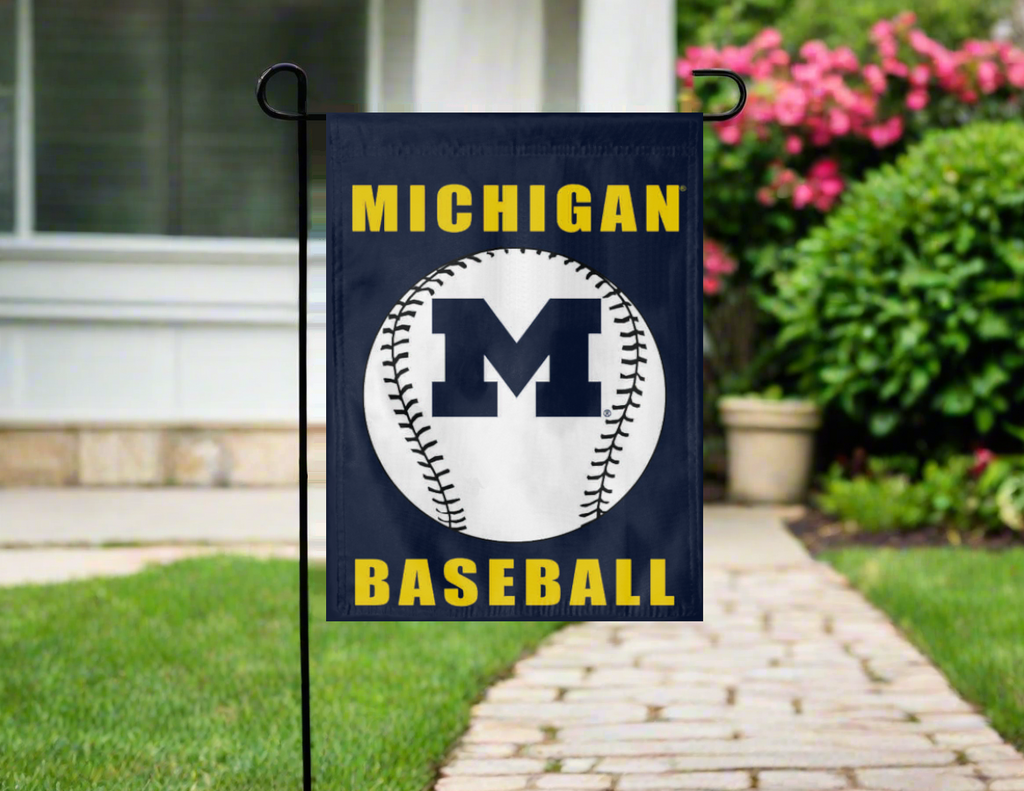 Michigan Baseball Double Sided Garden Flag