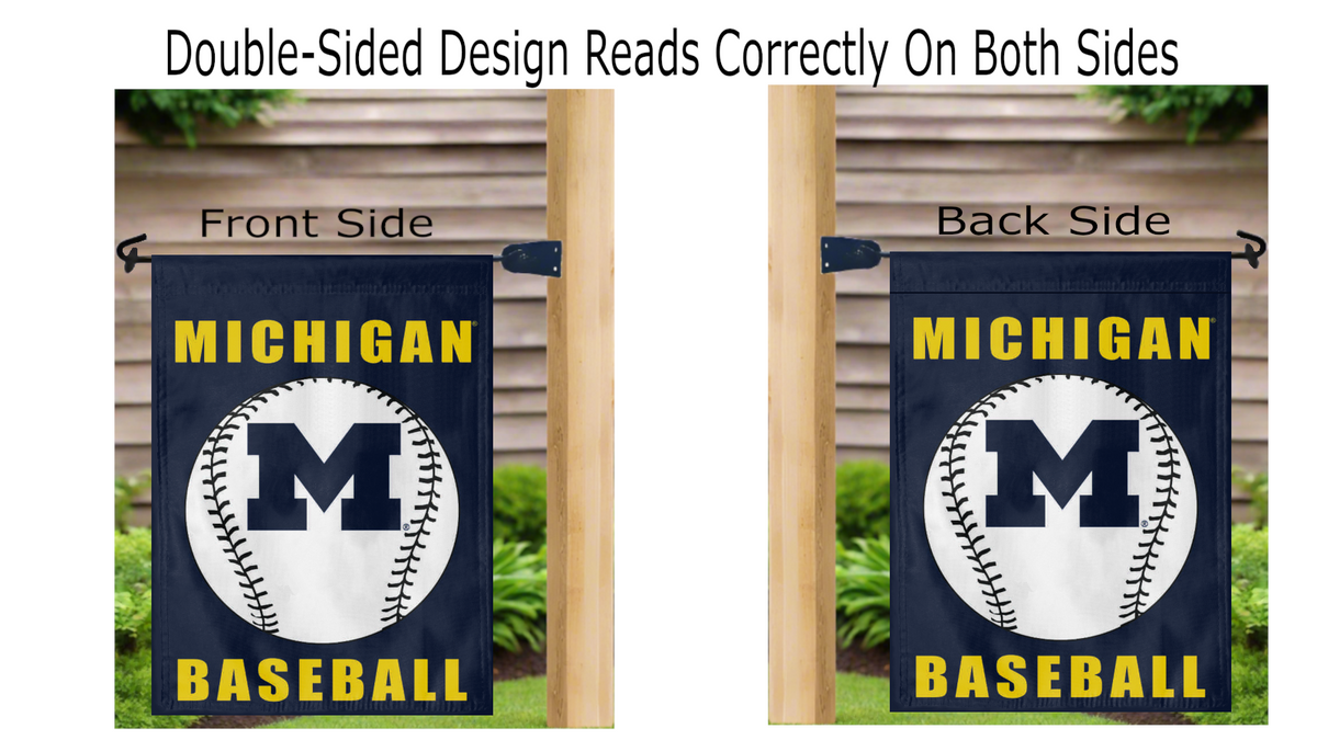 Michigan Baseball Double Sided Garden Flag