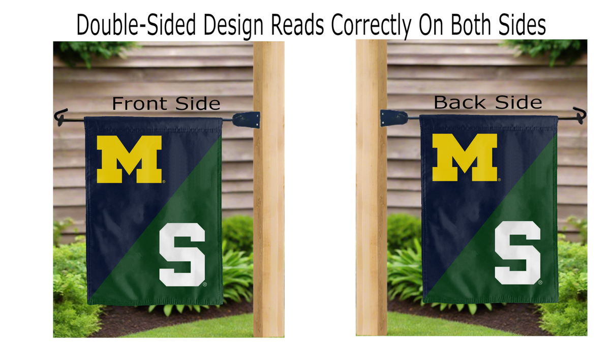 University of Michigan - Michigan State University House Divided Garden Flag