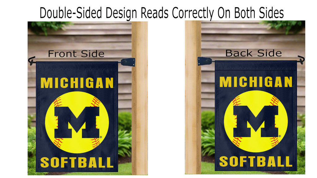University of Michigan Softball Double Sided Garden Flag