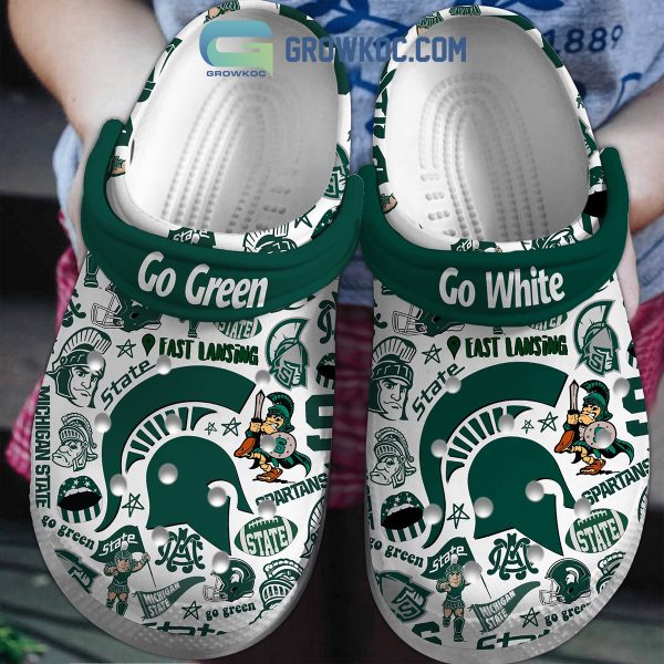 Michigan State Spartans Go Green White East Lansing Clogs Crocs