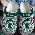 Michigan State Spartans Go Green White East Lansing Clogs Crocs