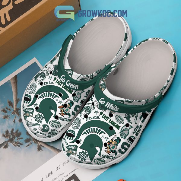 Michigan State Spartans Go Green White East Lansing Clogs Crocs
