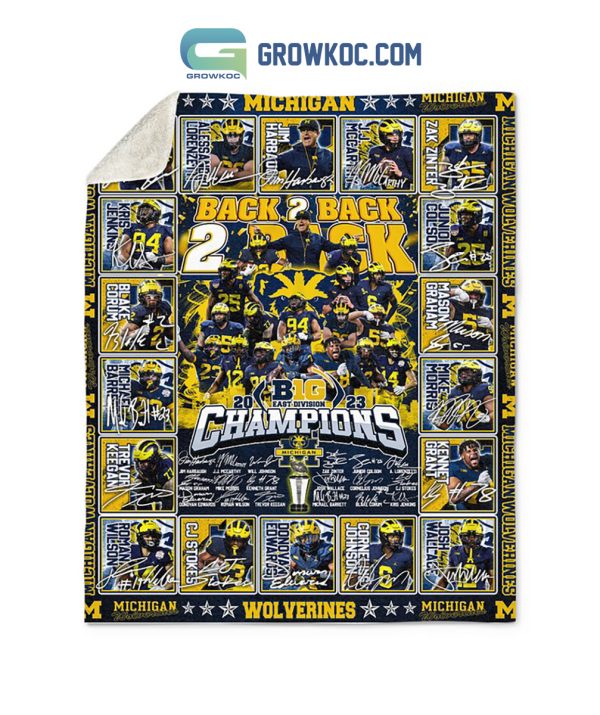 Michigan Wolverines Back 2 Back 2023 Big East Division Champions Fleece Blanket Quilt