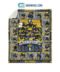 Michigan Wolverines Back 2 Back 2023 Big East Division Champions Fleece Blanket Quilt