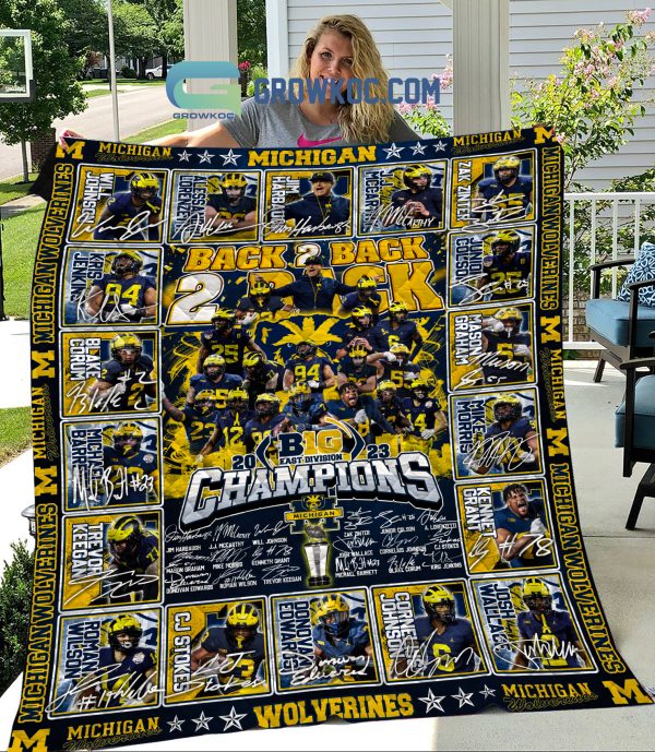 Michigan Wolverines Back 2 Back 2023 Big East Division Champions Fleece Blanket Quilt