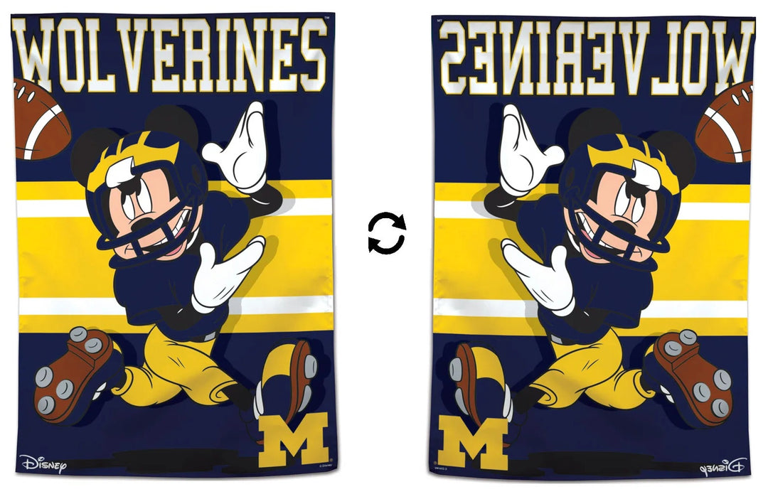 Michigan Wolverines Flag Mickey Mouse Football Banner