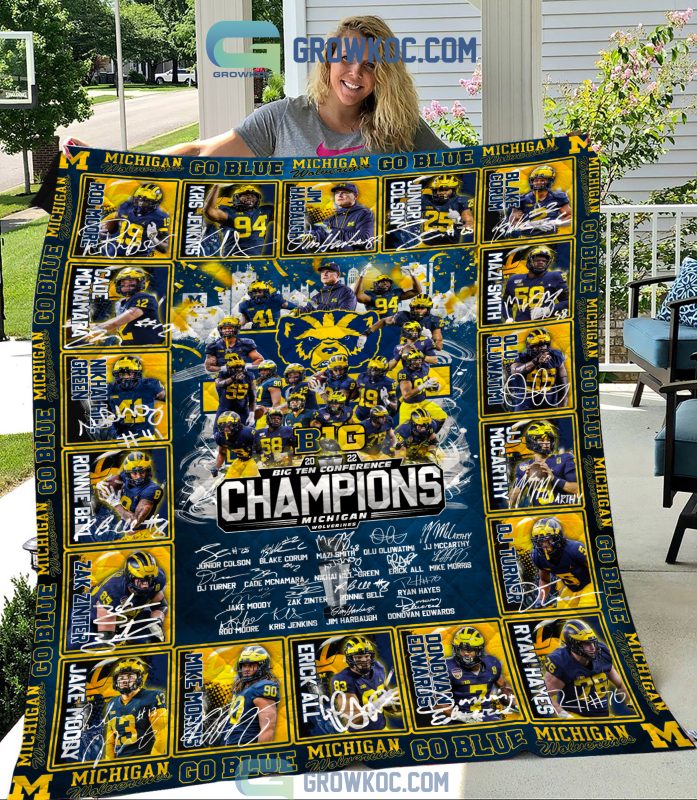 Michigan Wolverines Football Big Ten Conference Champions Fleece Blanket Quilt