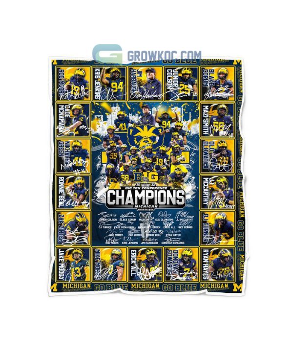Michigan Wolverines Football Big Ten Conference Champions Fleece Blanket Quilt