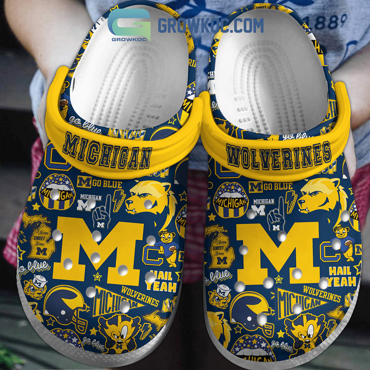 Michigan Wolverines Go Blue Clogs Crocs