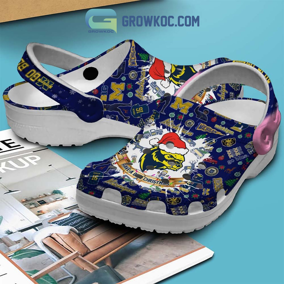 Michigan Wolverines Go Blue Have A Blue Christmas Clogs Crocs