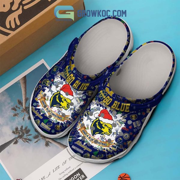 Michigan Wolverines Go Blue Have A Blue Christmas Clogs Crocs