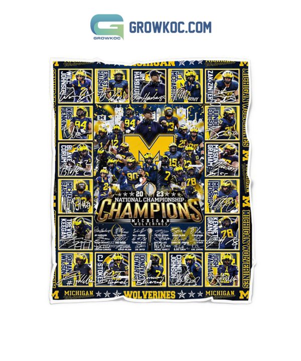 Michigan Wolverines NCAA National Champions 2023 Go Blue Fleece Blanket Quilt