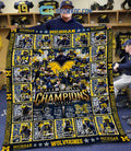Michigan Wolverines NCAA National Champions 2023 Go Blue Fleece Blanket Quilt