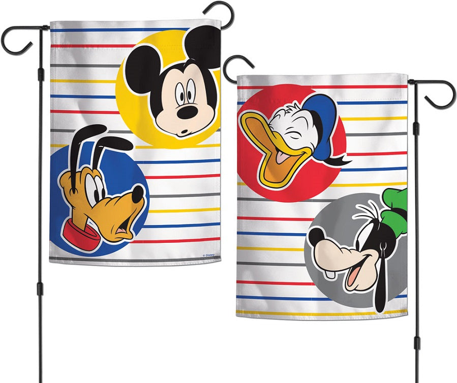Mickey Mouse And Friends Garden Flag 2 Sided Pluto Donald Goofy