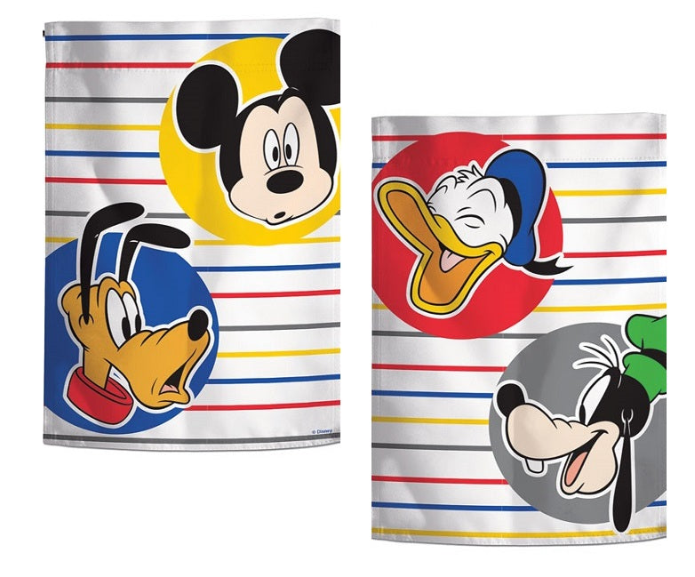 Mickey Mouse And Friends Garden Flag 2 Sided Pluto Donald Goofy