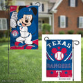 Mickey Mouse Texas Rangers Garden Flag 2 Sided Baseball