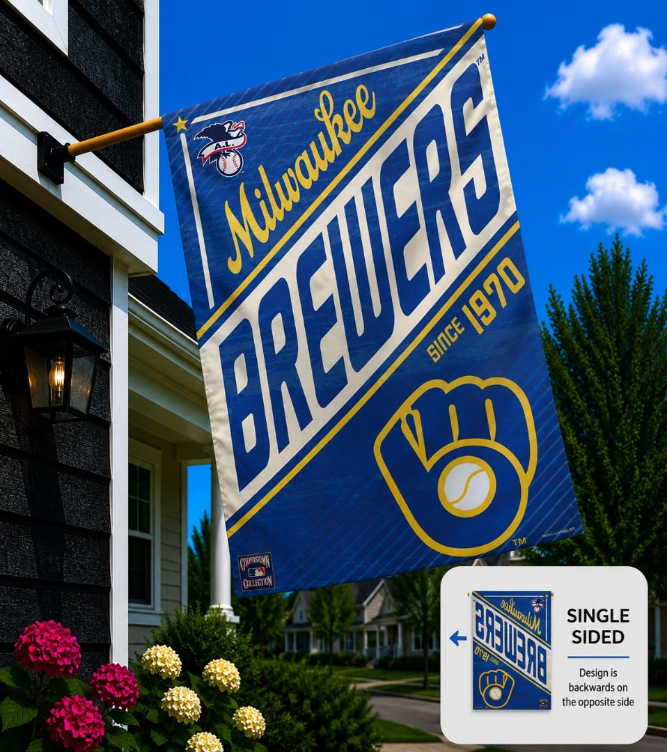 Milwaukee Brewers Flag Cooperstown Throwback House Banner