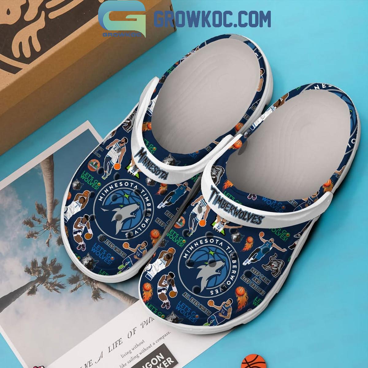 Minnesota Timberwolves Let's Go Wolves Navy Version Crocs Clogs