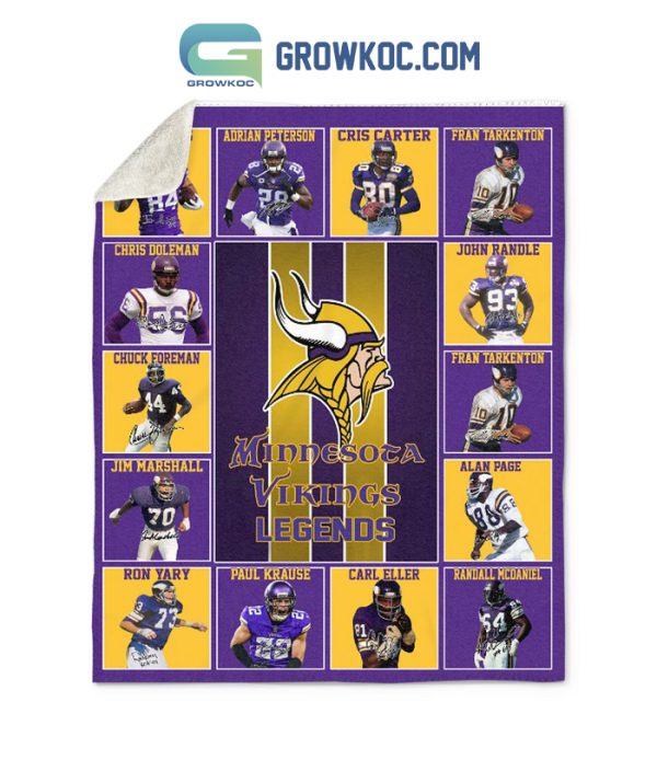 Minnesota Vikings NFL Legends In History Fleece Blanket Quilt