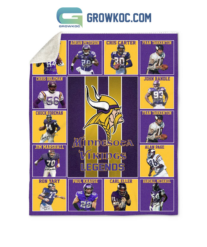 Minnesota Vikings NFL Legends In History Fleece Blanket Quilt