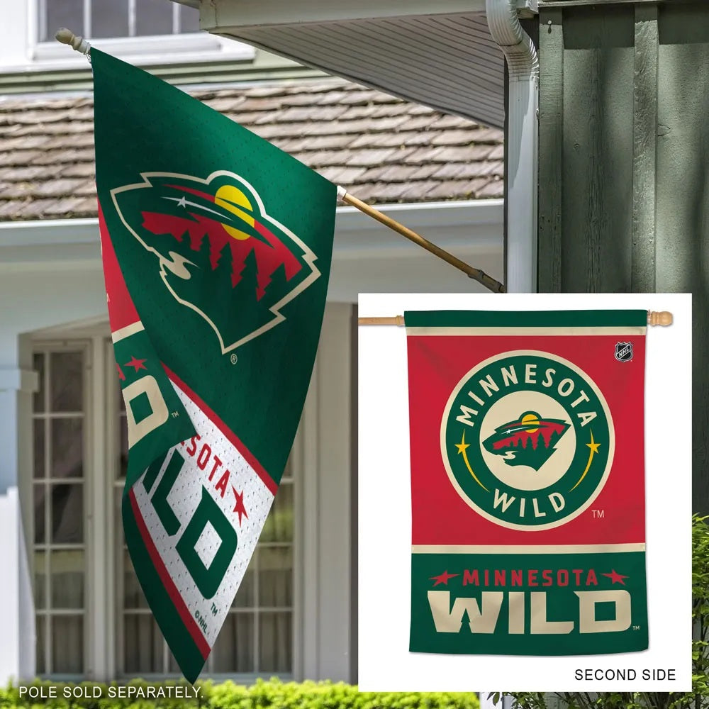 Minnesota Wild Banner 2 Sided Double Logo House Flag